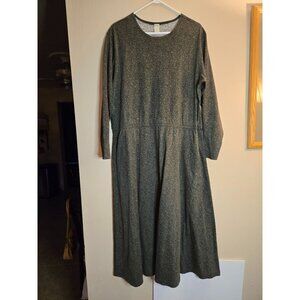 Land’s End Women’s Cotton Long Sleeve Dress With Pockets Classic Maxi Size XL